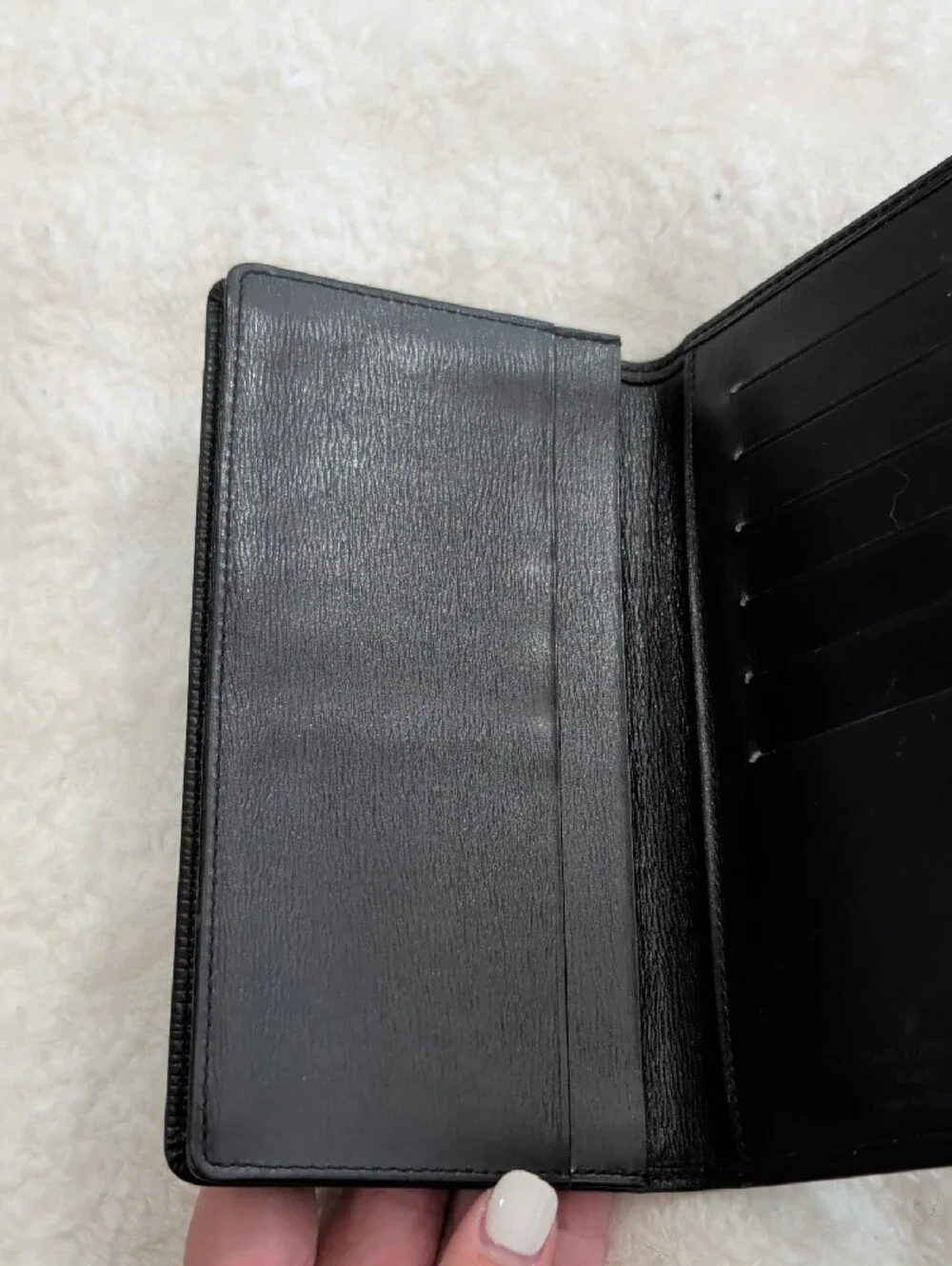 Louis Vuitton Black Epi Leather Long Wallet